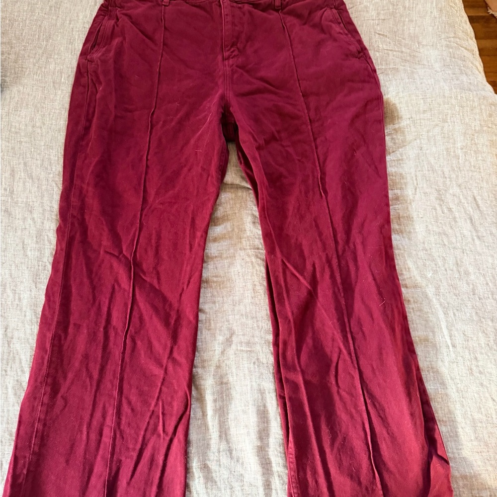 Next UK burgundy straight leg pants